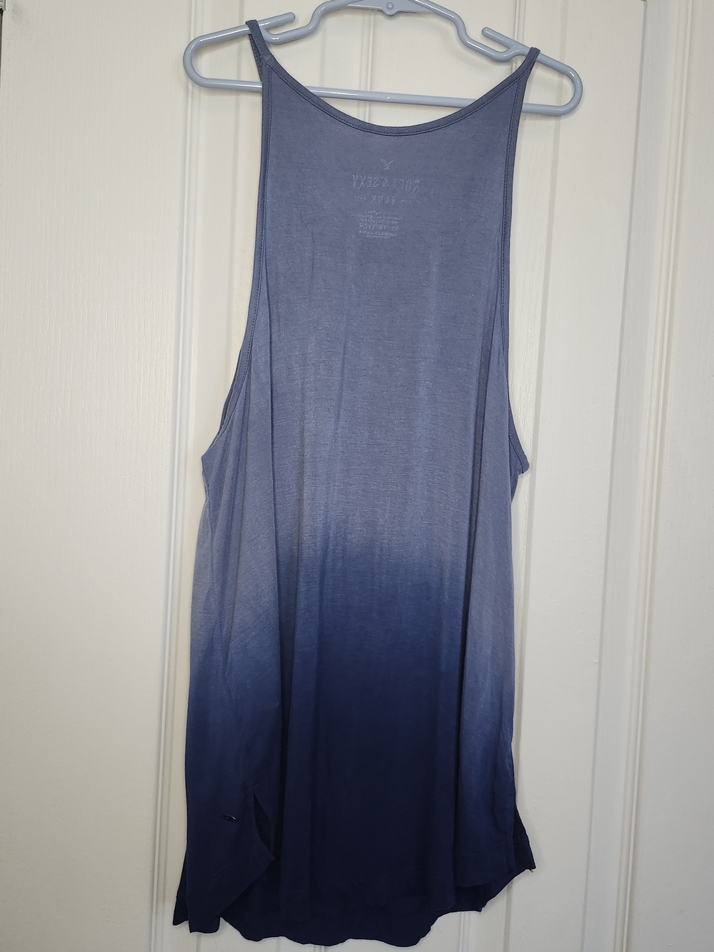 American Eagle Outfitters Soft & Sexy Fringe Tank Top In Ombre Blue - Size XS - Picture 3 of 5